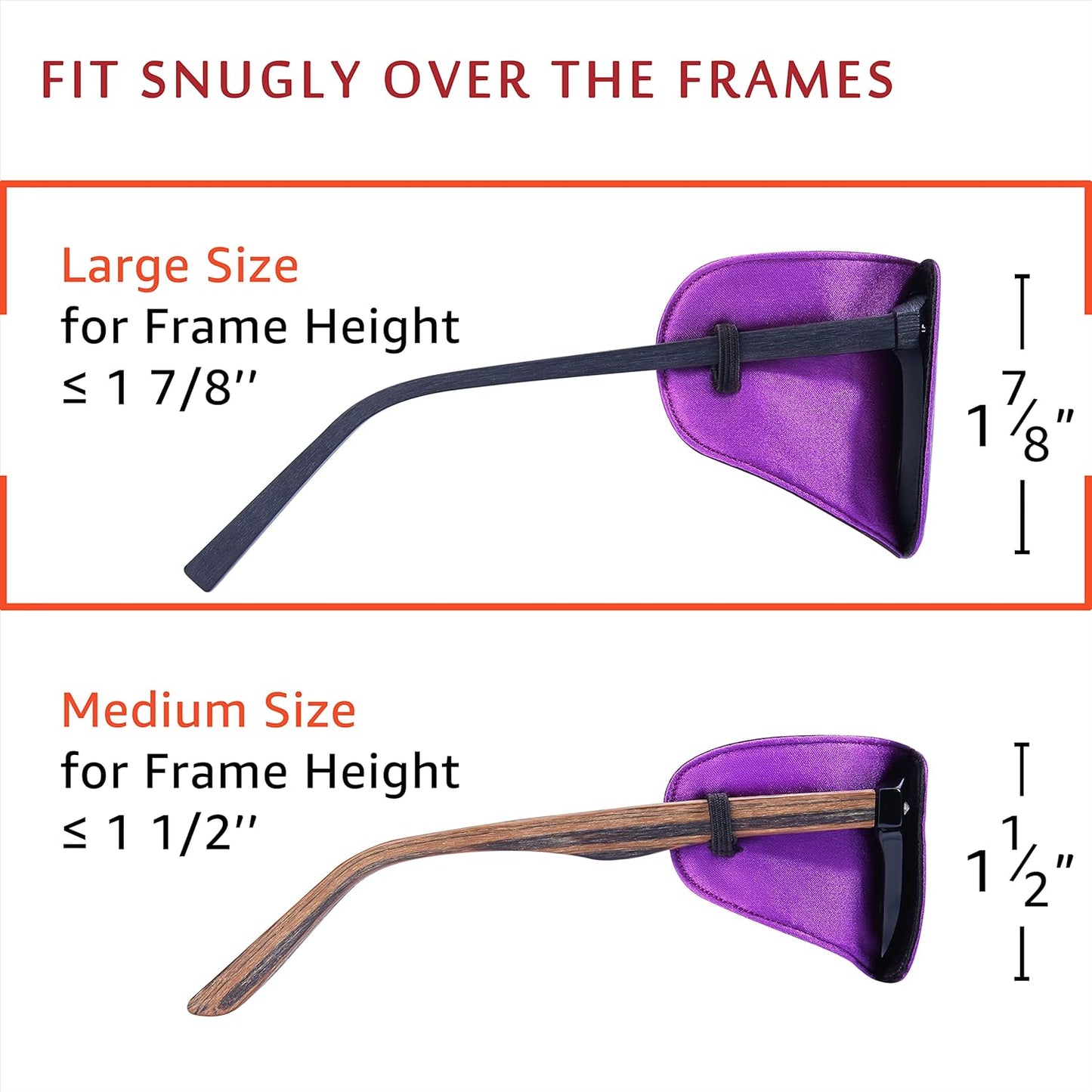 Astropic Large Silk Eye Patch for Adults Kids Big Glasses to Cover Either Eye (Large, Violet)