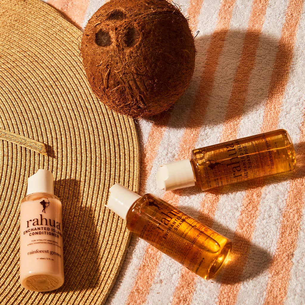 Rahua Enchanted Island Shampoo,Travel Size, Vegan, Sulfate Free Nourishing Shampoo with Biotin, For All Hair, Supports Healthy Growth & Shine, Coconut Guava Scent, Hair Care for Men & Women, 2 Fl Oz