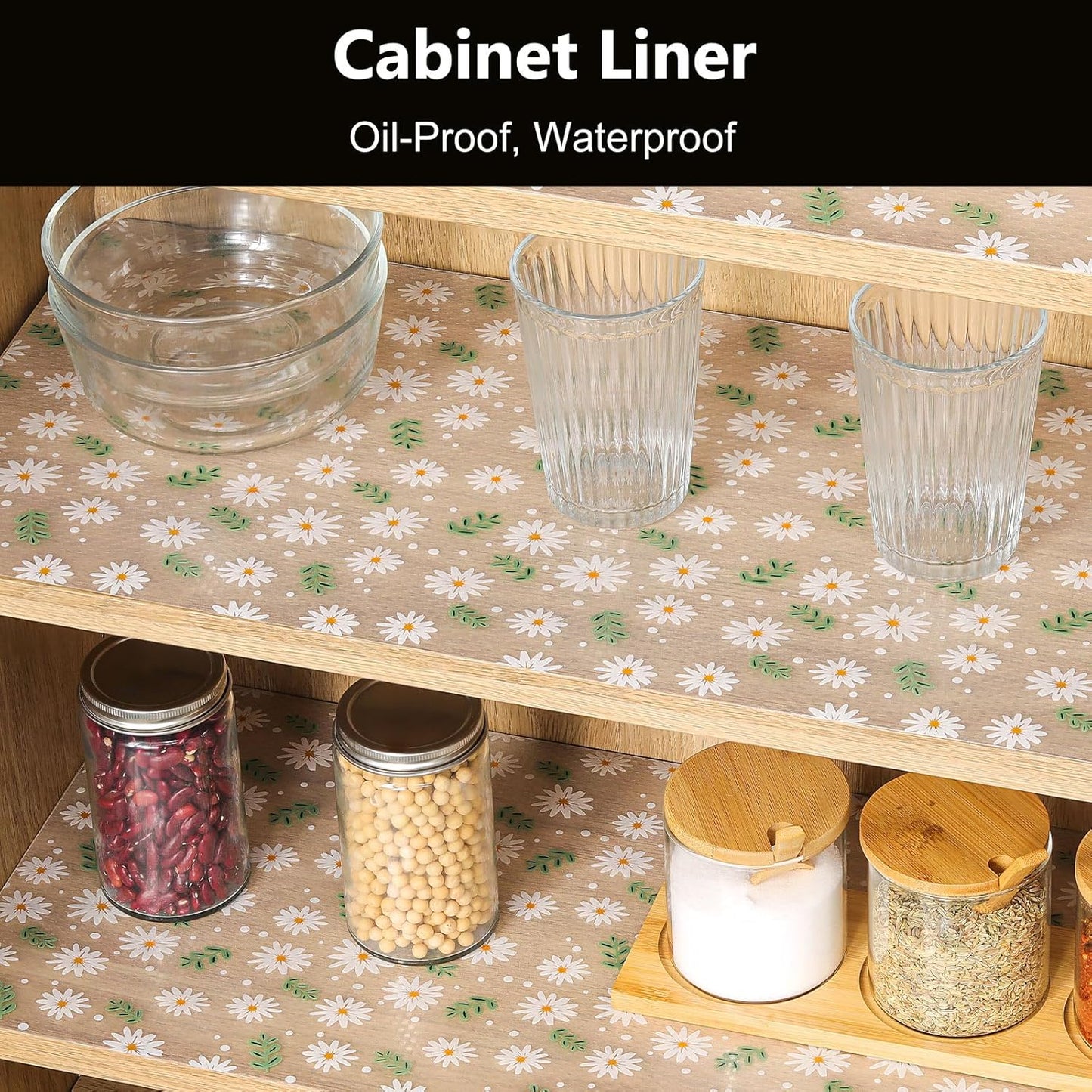 INNOLITES Kitchen Cabinet Shelf Liner | Non-Adhesive Refrigerator & Drawer Liner | Waterproof, Oil-Proof EVA with Floral Pattern | Easy to Cut & BPA-Free (23.6" x 236")
