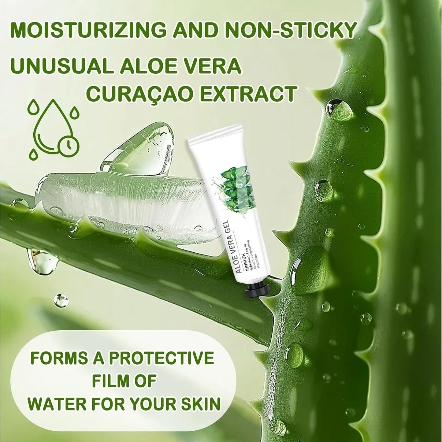 8PCS Organic Aloe Vera Gel for Face & Body,Moisturizing Non-sticky Pure Aloe Gel After Sun Aloe Lotion Skin Care,Fast Absorbing Long Lasting Refreshing Hydrating Face Moisturizer for All Skin Types C