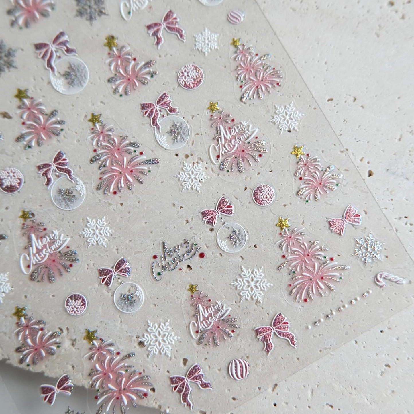 Christmas Fireworks Nail Art Stickers, Sparkling Nail Decals, Self-Adhesive Nail Accessories
