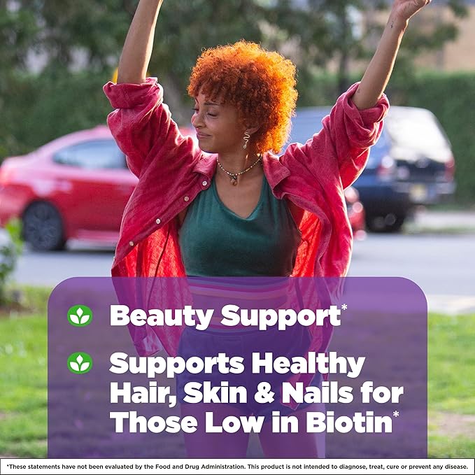 Natrol Biotin 10000mcg, 4x Faster Dissolve Supplement for Healthy Hair, Skin and Nails for Those Low in Biotin, Plus Energy Metabolism Support, 60 Tablets, Up to a 60 Day Supply
