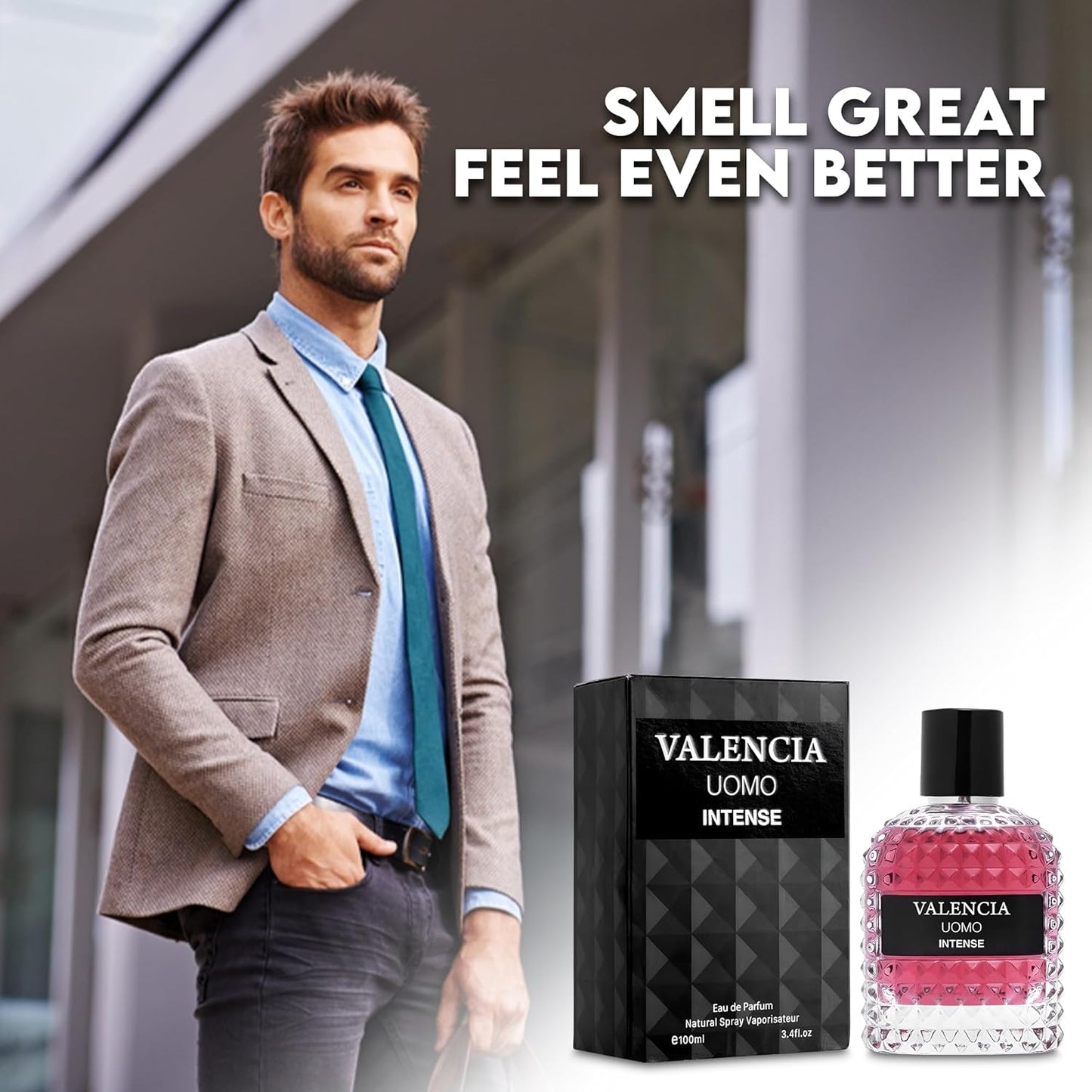 3Pack Men Colognes Choco Musk&USA Ebony&Valencia Uomo Intense Eau De Parfume Spray with Woody Floral & Fruity Scent Perfume Gift Set Day to Night Luxury Fragrances