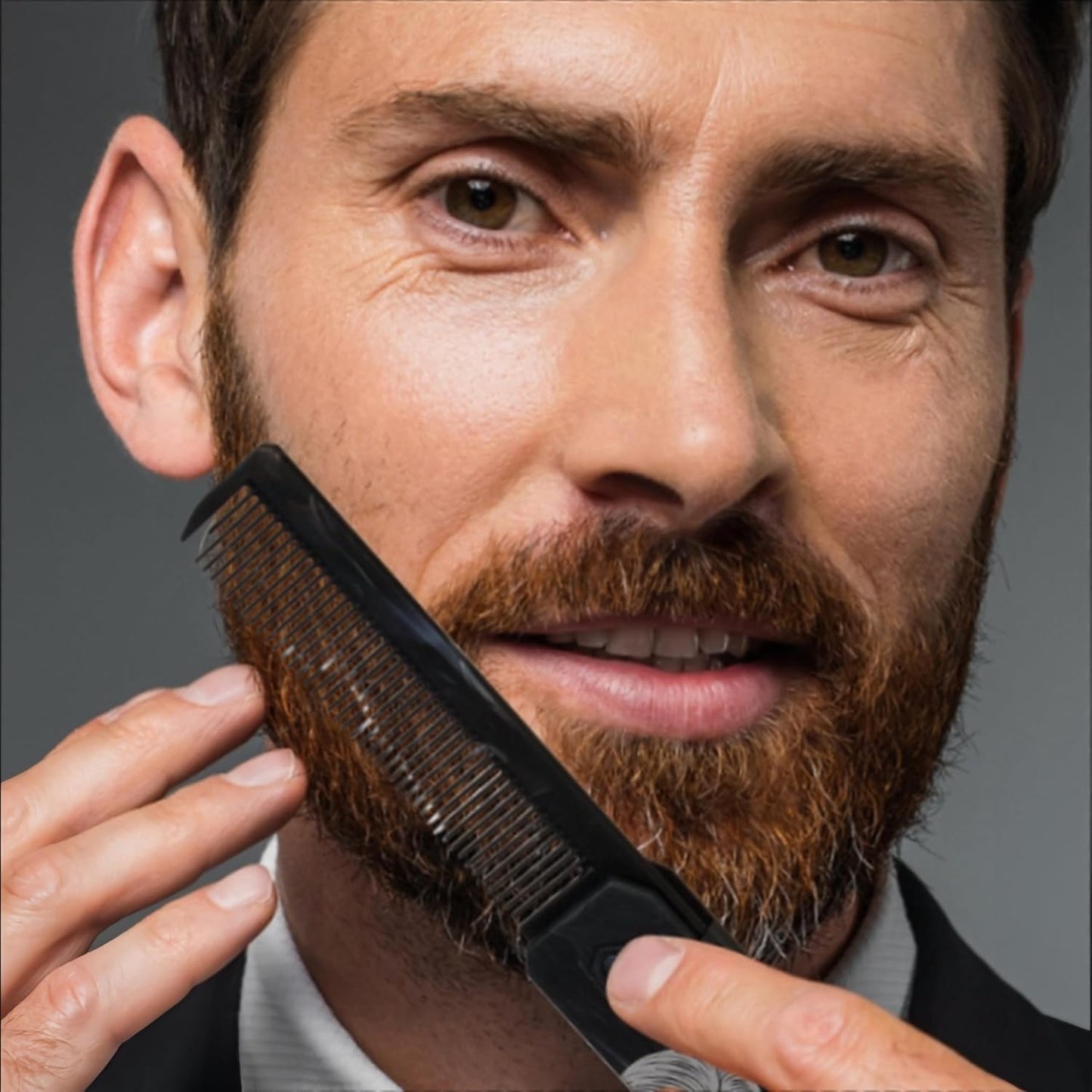 1PC 3 In 1 Folding Pocket Comb for Men, Fine & Wide Tooth for Travel and Everyday Grooming Combing Hair, Beard or Mustache Styling Comb for Slicked-back, Quiff, Pompadour, Fauxhawk, Undercut