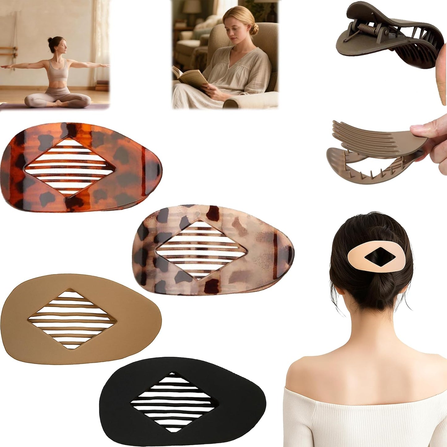 Matte Duckbill Hair Clips, Simple Elegant Duckbill Hairpin, Minimalist Geometric Hair Clip Made of Premium ABS Resin, Lightweight & Durable, Perfect for Office, Travel & Daily Wear (Set B)