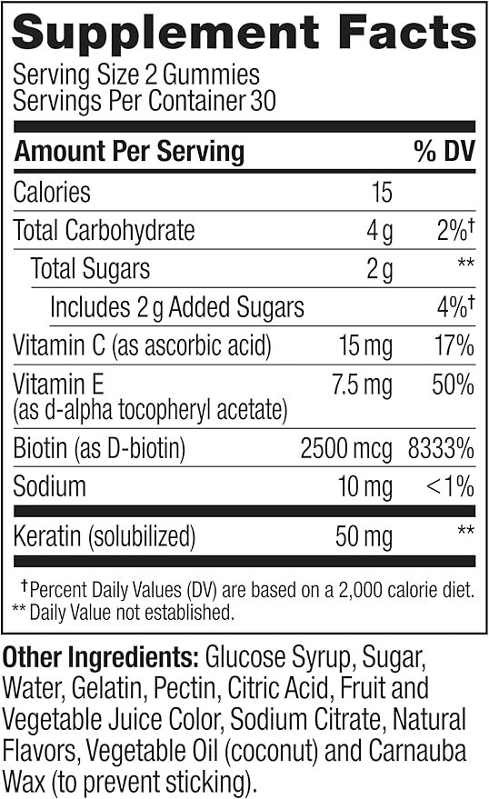 OLLY Undeniable Beauty Gummy, For Hair, Skin, Nails, Biotin, Vitamin C, Keratin, Chewable Supplement, Grapefruit, 30 Day Supply - 60 Count