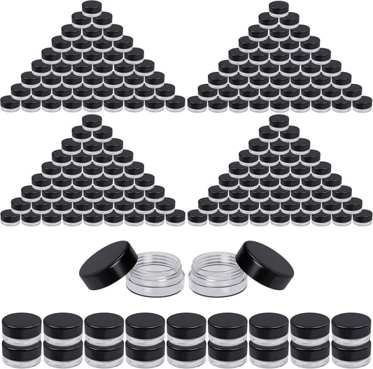 Houseables Sample Containers, Sample Jars, Lip Balm Containers, Mini Jars with Lids, Small, Empty for Makeup, Powder, Gloss, Cosmetic, Tiny, Chapstick, Dab, Wax, Scrub, Little, Plastic, 3 Gram, 200PK