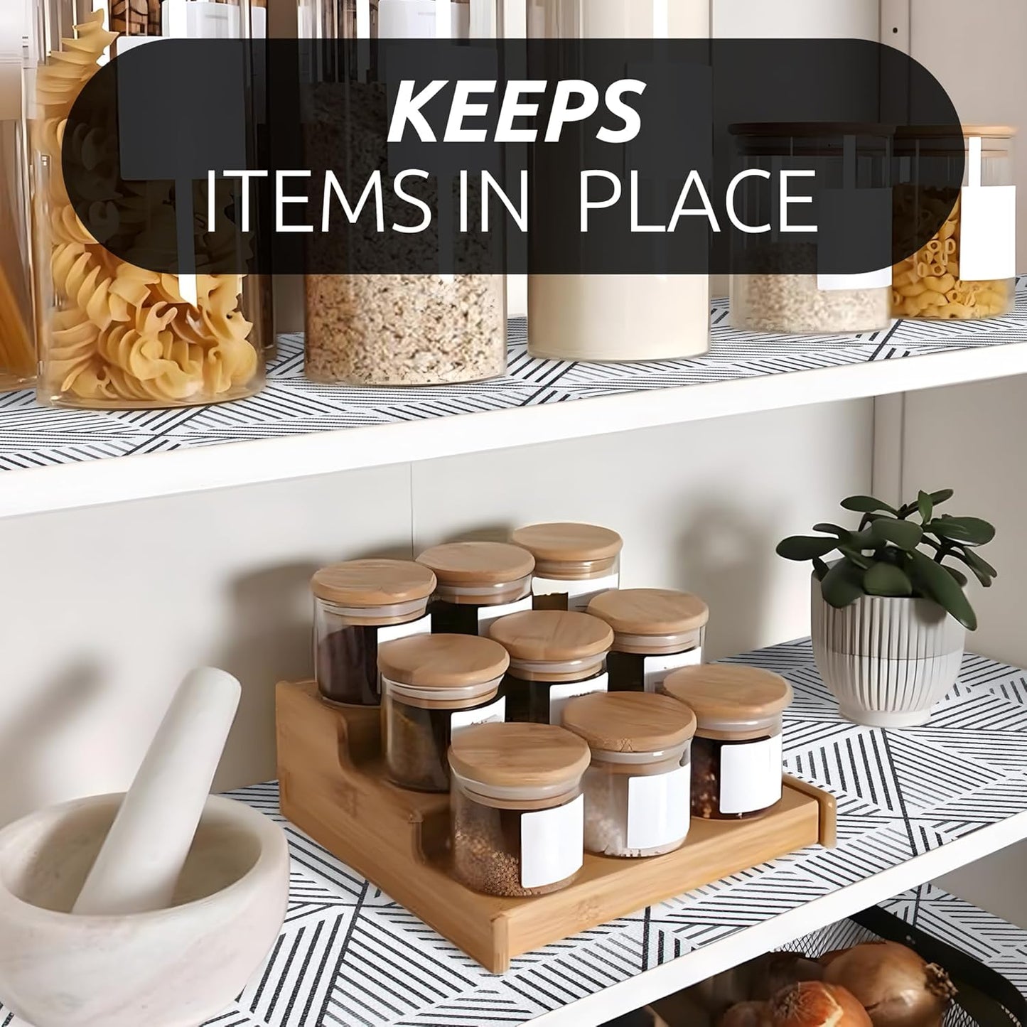 RAY STAR 12X120 Inch Shelf Liner for Kitchen Cabinets, Non-Adhesive Cabinet Liner Washable, PVC Drawer Liner for Dresser Non-Slip Bathroom (Classic Black)(4 Roll)