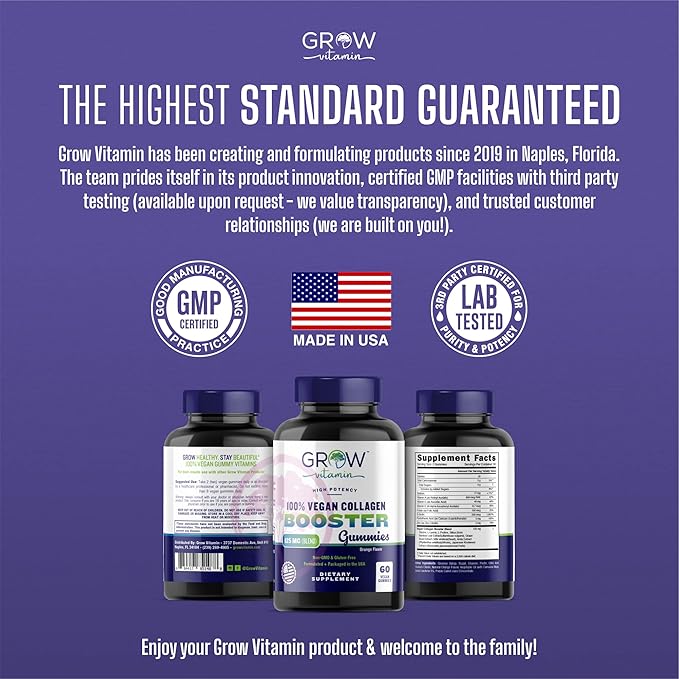 Superfruit Gummy Beauty Vitamins - Supports Skin, Hair, and Nail Health - Vegan Collagen Builder with Silica, Biotin, Super Berry Amla, Vitamin C, A, E, Orange Flavor, Non GMO, No Gluten - 60 Gummies