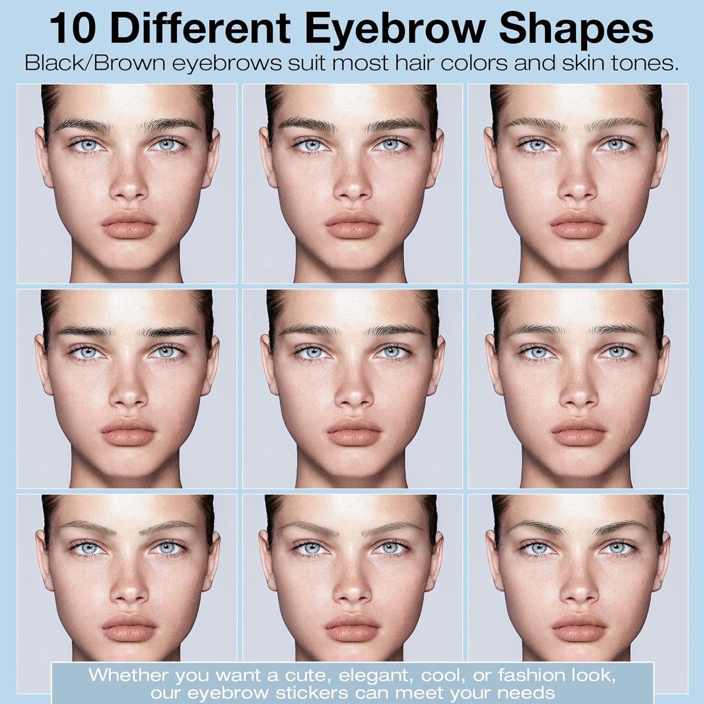 20 Sheets 200 Pairs Eyebrow Tattoo Stickers 4D Stickers Eyebrow Transfers Stickers Peel off Eyebrow Grooming Shaping Makeup Sticker for Women Girls Brown and Black