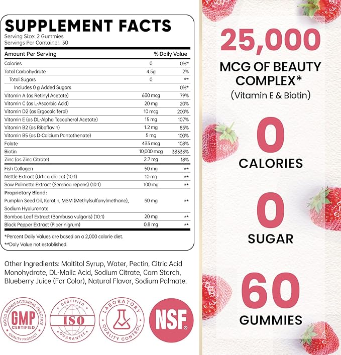 Venture Pal Mushroom Powder & Biotin Gummies Bundle -16 Mushroom Adaptogen Blend with Ashwagandha & Lion's Mane (90 Servings) + Biotin Gummies with Collagen & Keratin (60 Ct)