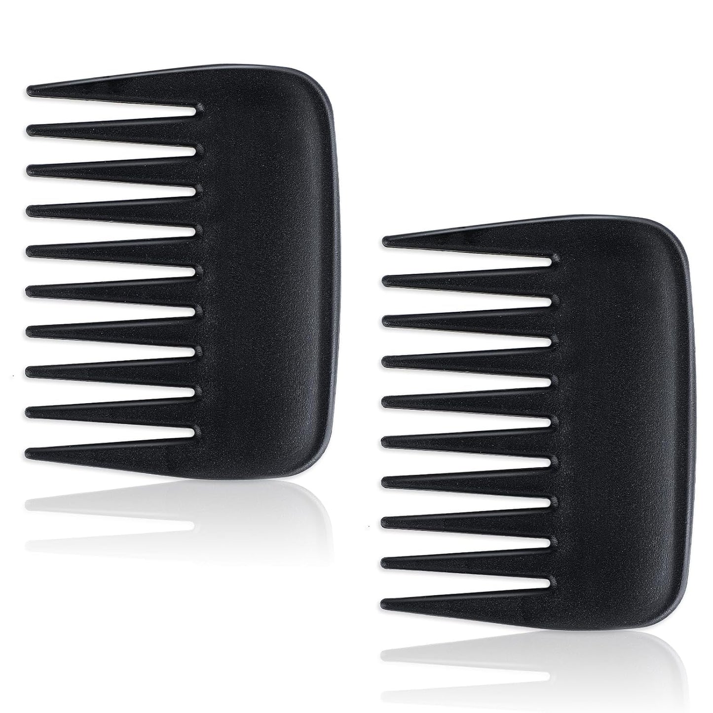 2 Pcs Wide Tooth Comb, Pocket Small Travel Mini Curly Hair Comb Wallet Shower Styling Comb Suitable for Women and Men Straight, Curly Hair, Wet and Dry Hair for Travel and Home Use, Black