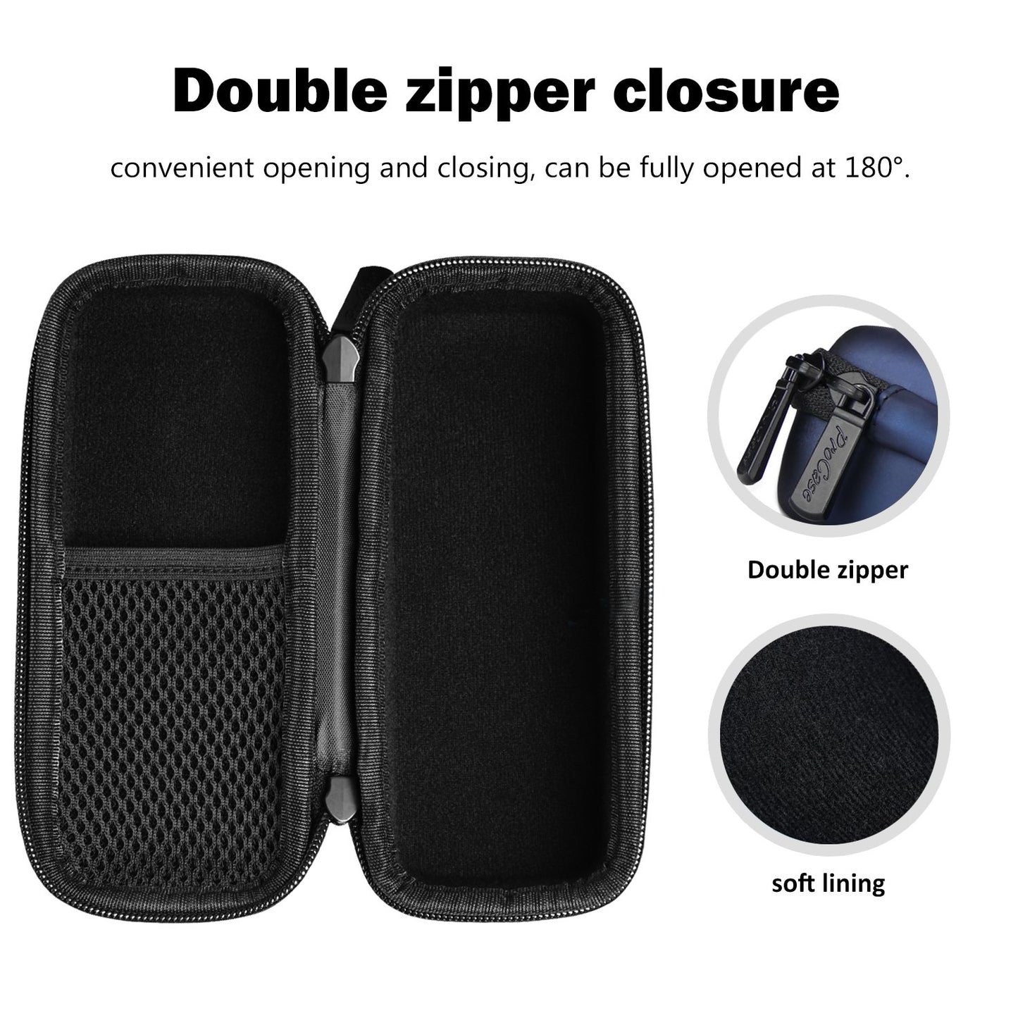 ProCase Hard Case for Hybrid Electric Trimmer and Shaver, Travel Organizer Carrying Bag for QP2520 QP2530 QP2620 QP2630 -Black -Navy