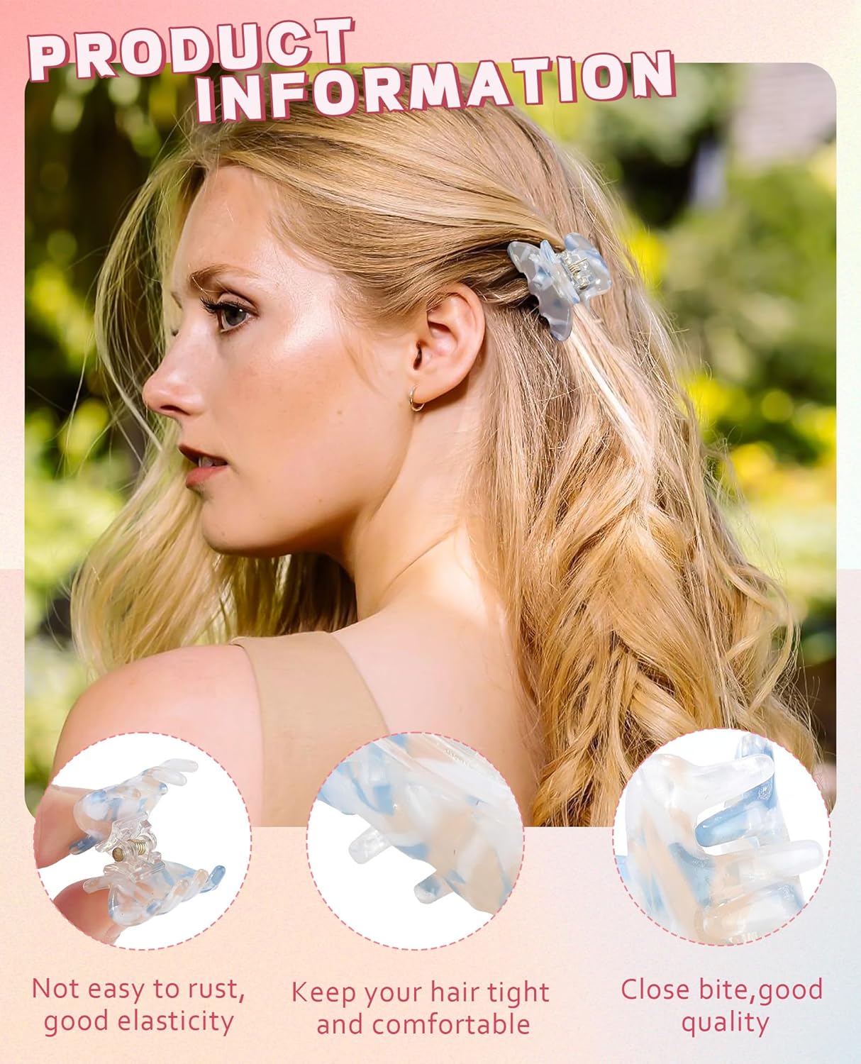 Claw Jaw Hair Clips 12PCS Small for Thin Hair Styling Mini Accessories Classic Clamp for Women Girls