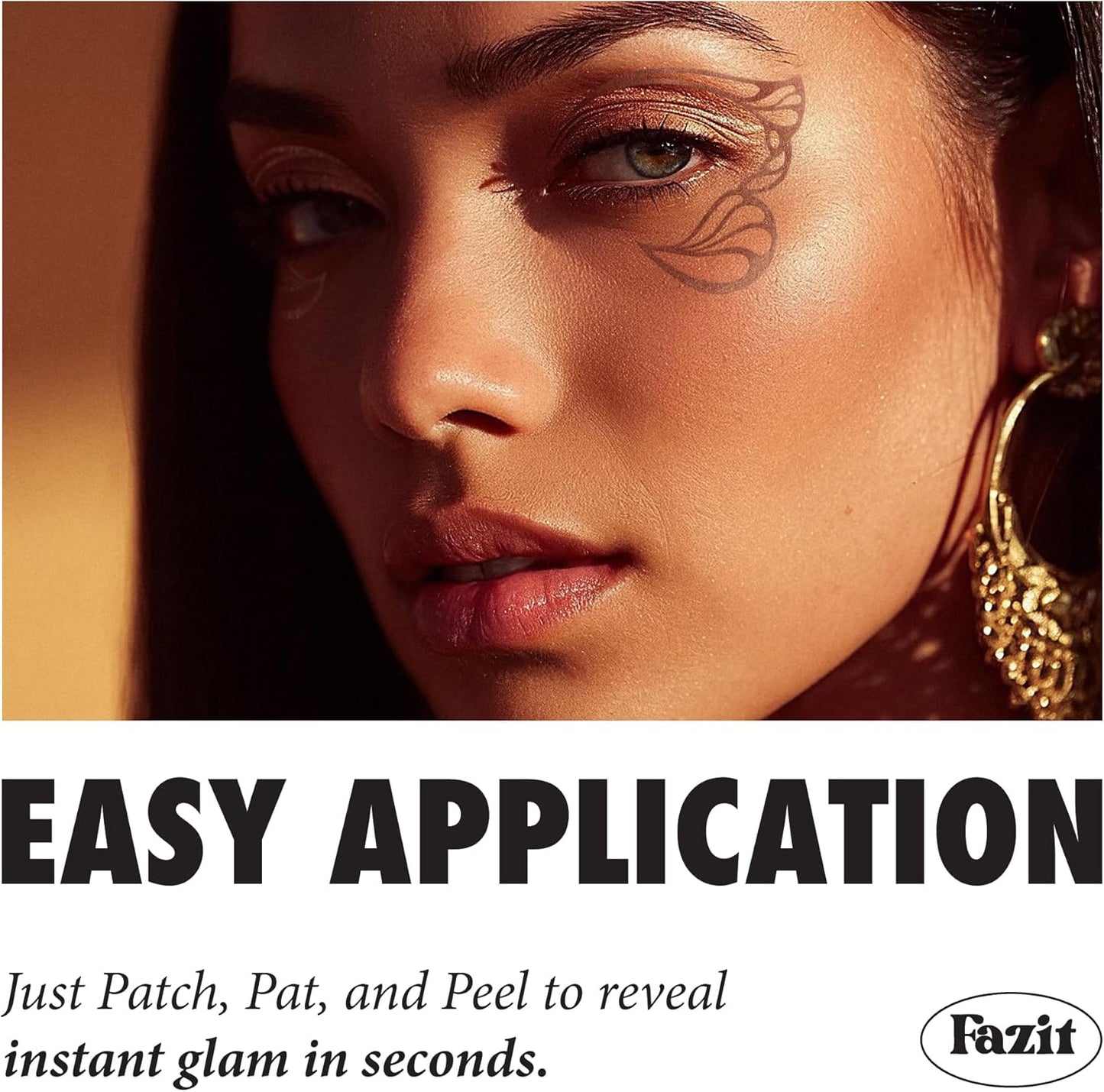 Fazit Makeup Patches - Halloween Flutter Eye Wings - Glow Up Make-Up Patches - Cute Glitter Makeup Accessories for Women - Cosmetic Glitter for Face