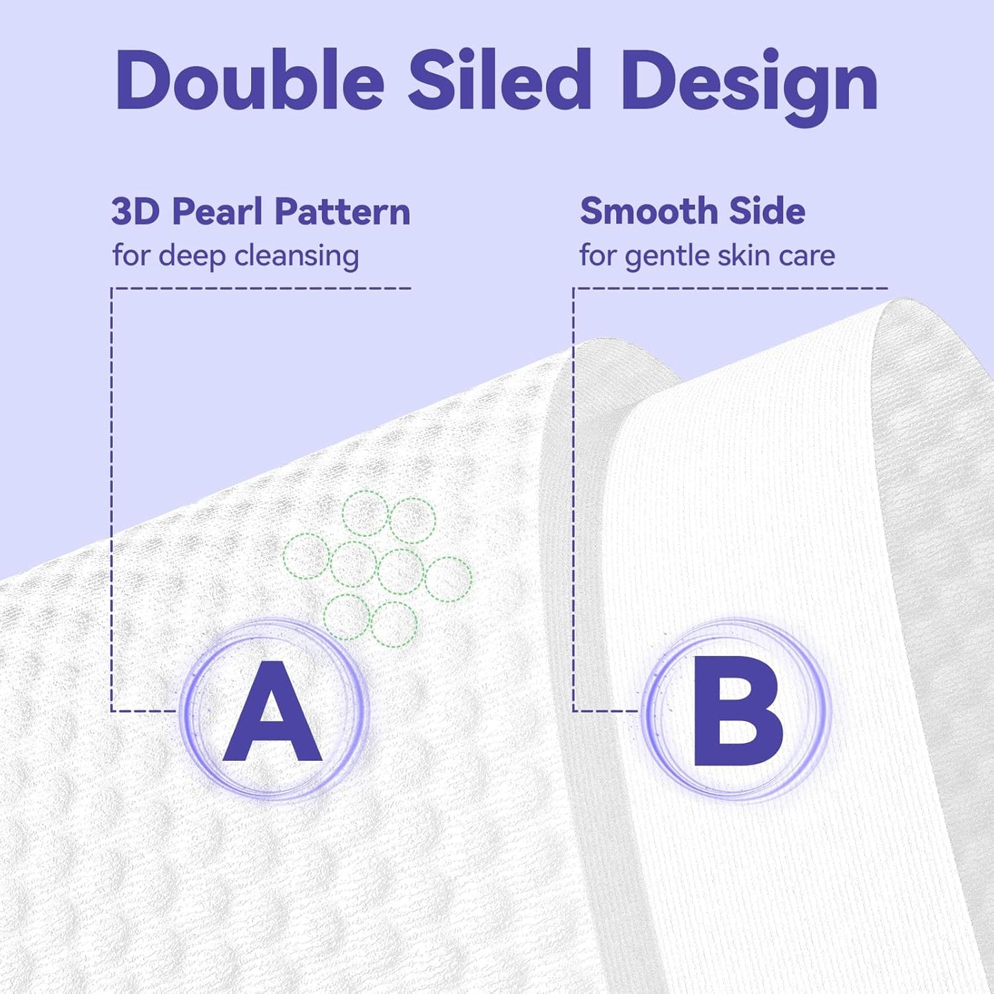 Disposable Face Towels, 10"×12" XL Face Towelette Disposable, Soft Makeup Remover Dry Wipes, Thick Facial Tissue for Women Cleansing, Skin Care, 50 Count (1 Pack)