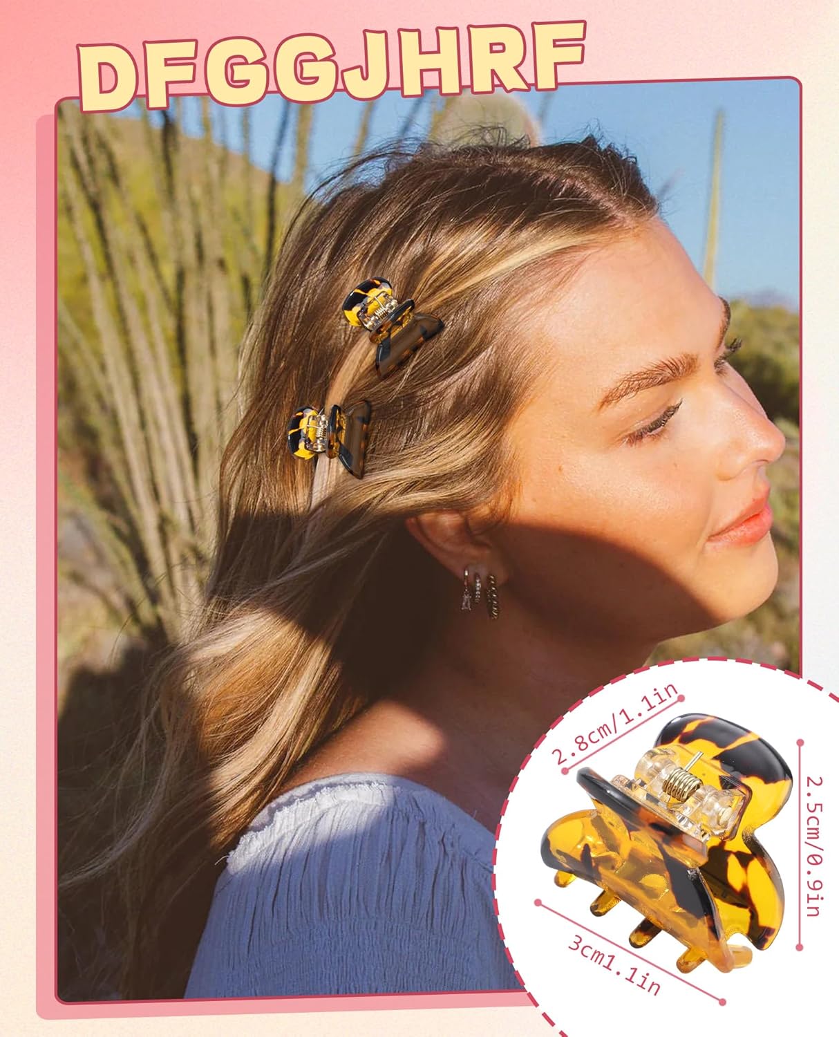 Claw Hair Clips Jaw Clamps - 12PCS Small Hair Claw Jaw Clamp for Thin Hair Styling Accessories Classic Hair Clamp for Women Girls (Black+Leopard)