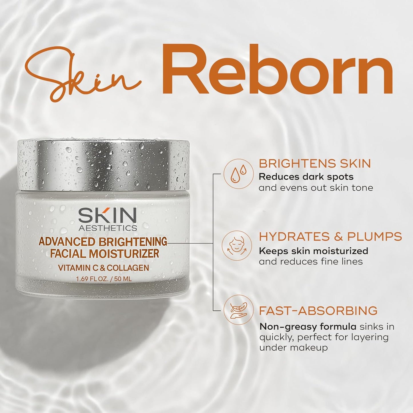 Vitamin C & Collagen Face Moisturizer - Anti-Aging, Hydrating, Fine Lines & Wrinkles, Brightening - Dermatologist Tested Korean Skincare - Clean Beauty, Cruelty-Free - 1.69 oz