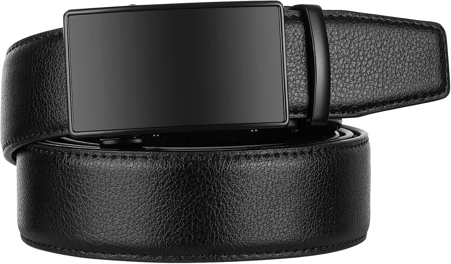 Zitahli Belt Men, Ratchet Belt Dress with 1 3/8" Premium Leather,Slide Belt with Easier Adjustable Automatic Buckle