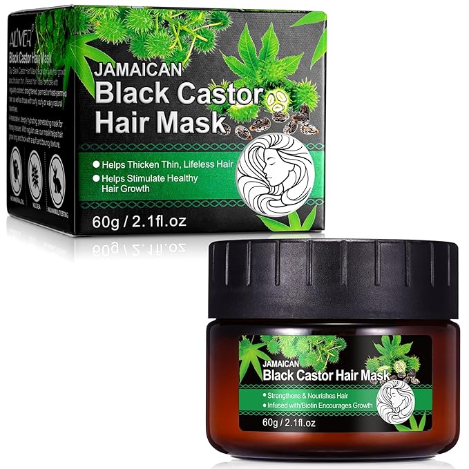 Jamaican Black Castor Hair Mask, Deep Repair Conditioning Castor Oil,Strengthens & Nourishes Hair Oil, Biotin Deep Treatment, Hair Mask to Repair Dry, Damaged & Frizzy Hair for All Hair Types