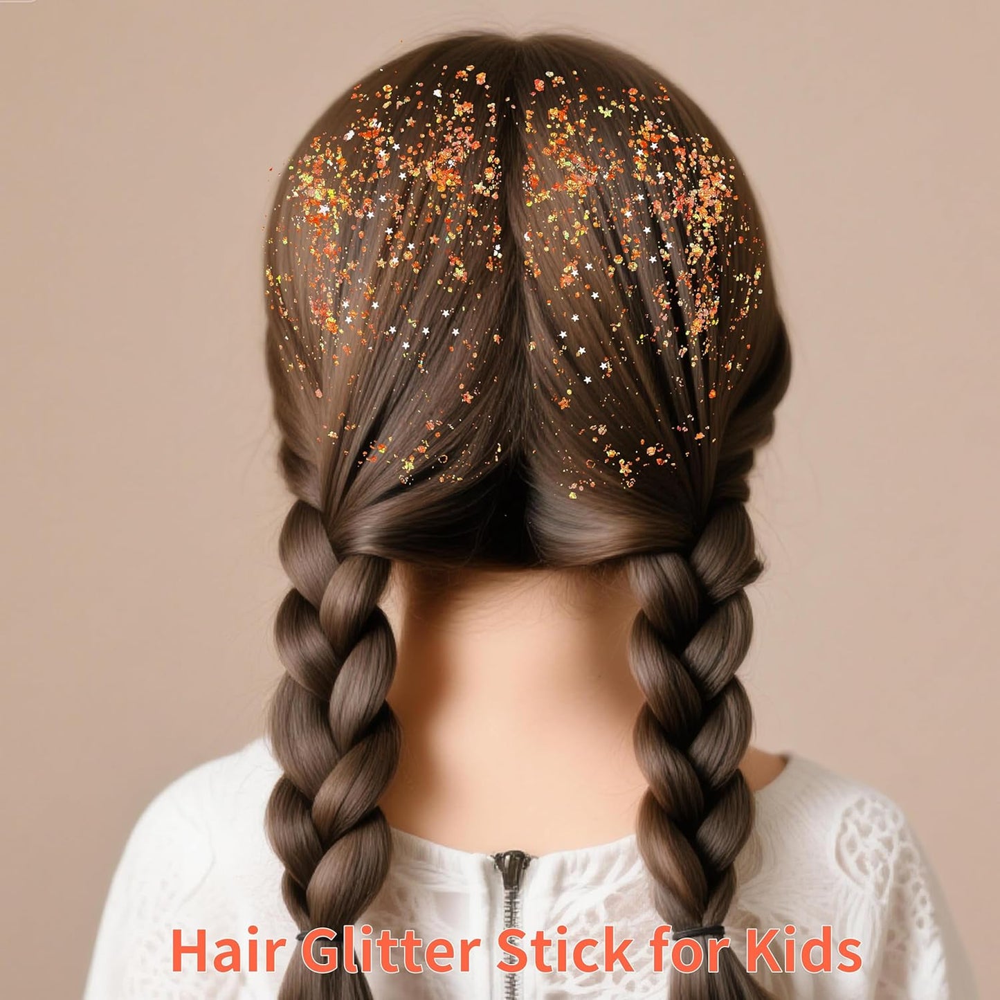 Orange Face Glitter Stick,Halloween Body Hair Glitter for Kids,Waterproof Singer Concert Outfits for Women,Mardi Gras Accessories Chunky Glitter Makeup Sequins Body Paint