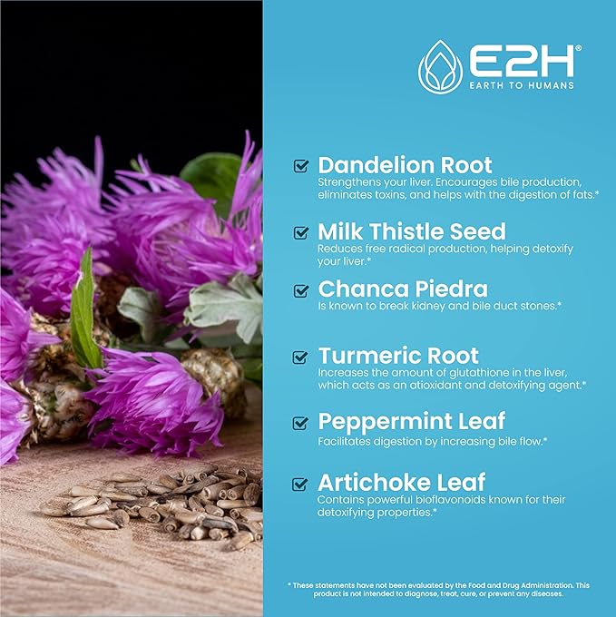 E2H Liver Support Supplement with Milk Thistle (3 Bottles)
