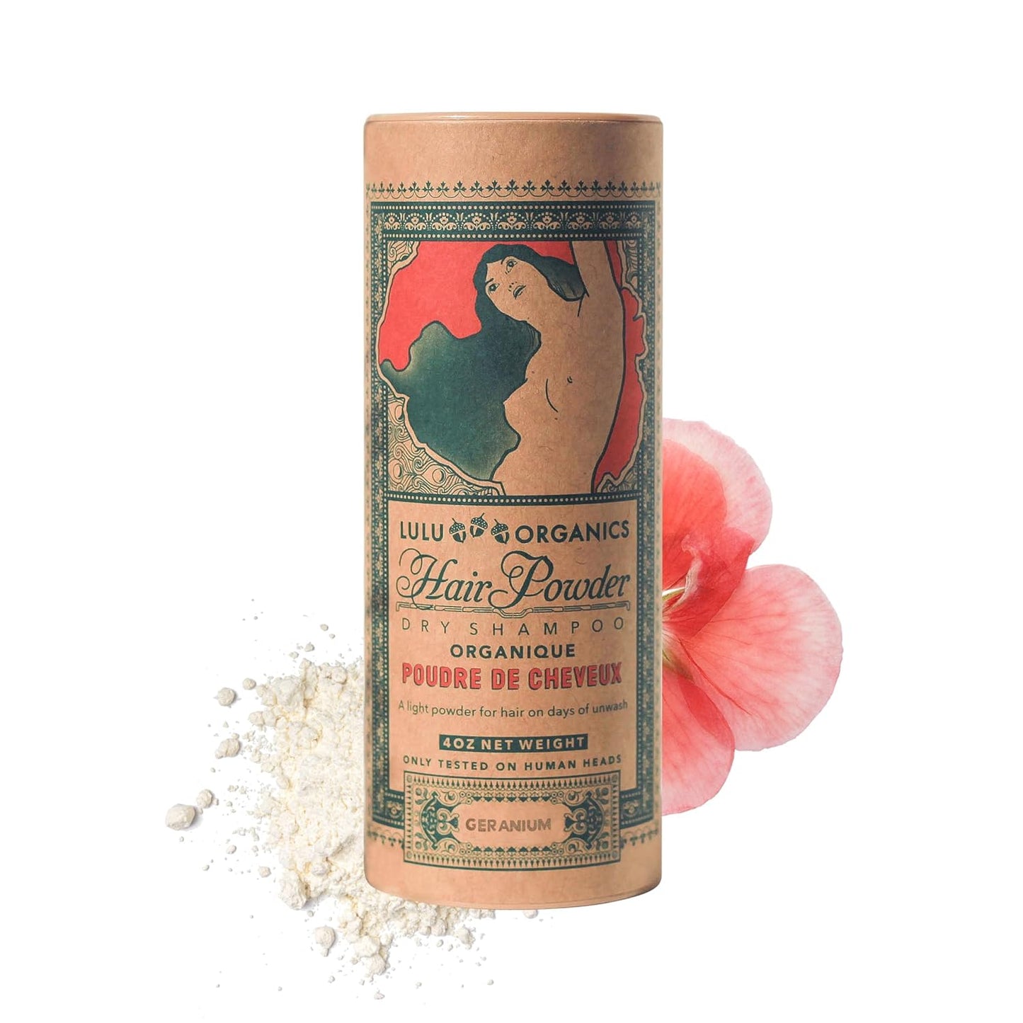 Non-aerosol Dry Shampoo Powder for Dark, Blonde and Oily Hair, All Natural Shampoo Body Powder for Women and Men, Paraben & Talc free No White Cast Synthetic Fragrance, Geranium - 4oz