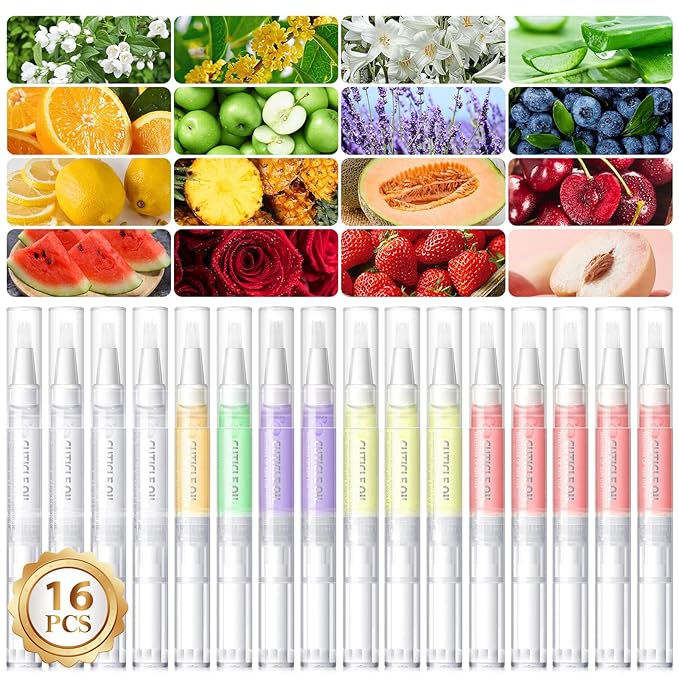 COSCELIA 16 pcs Cuticle Oil Pens Bulk for Nails Cuticle Revitalizer Oil Pens Set Nail Care Nourishment Treatment Moisturized Repair Pen Manicure Tools for Gel Nails