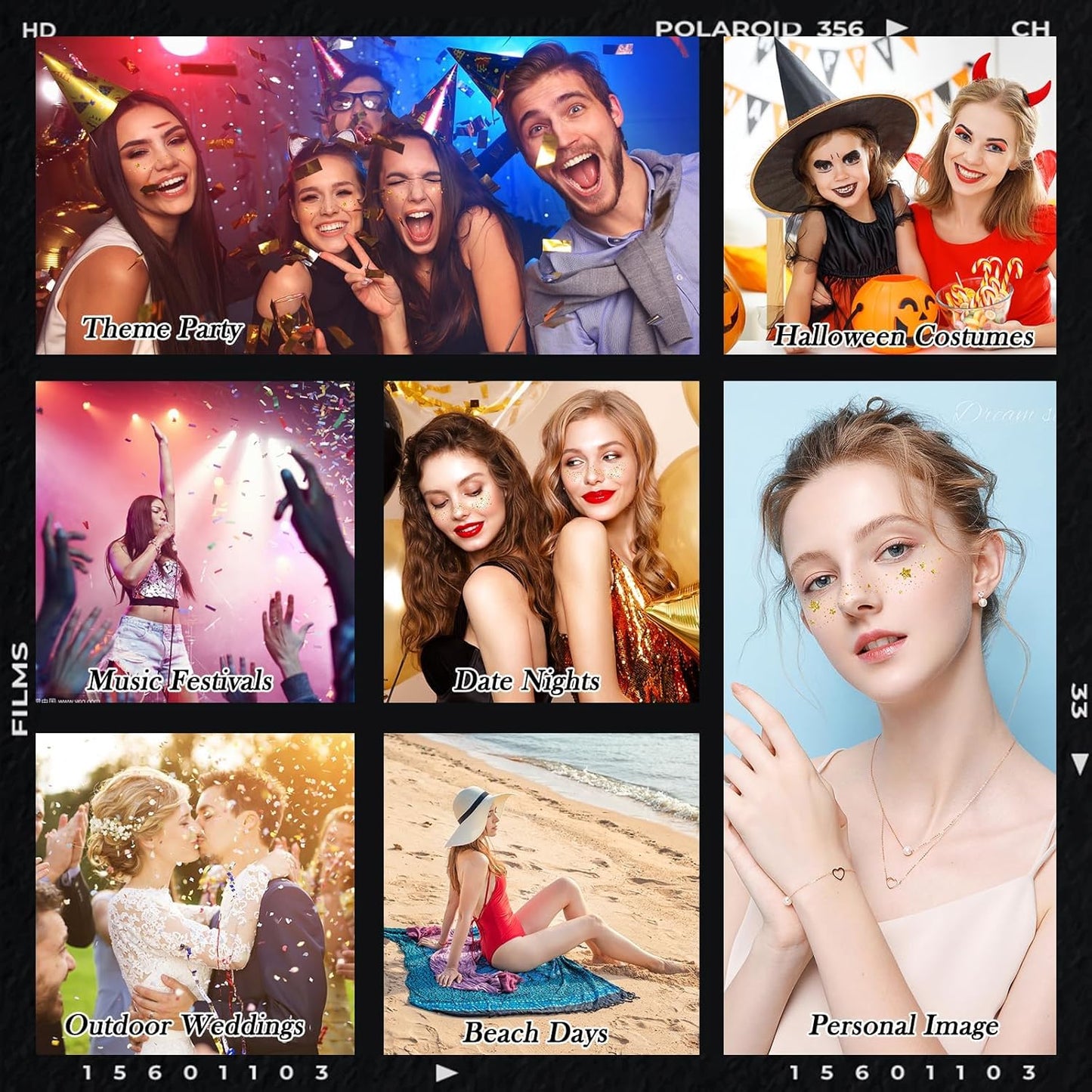 Face Glitter Freckles Tattoo,Diesetsr Temporary Makeup Patches,Body Glitter Sparkle Fake Freckles Stickers for Women Kids Festival, Concert,Carnival Party,Cosmetic Glitter,Rave Accessories,10 PCS