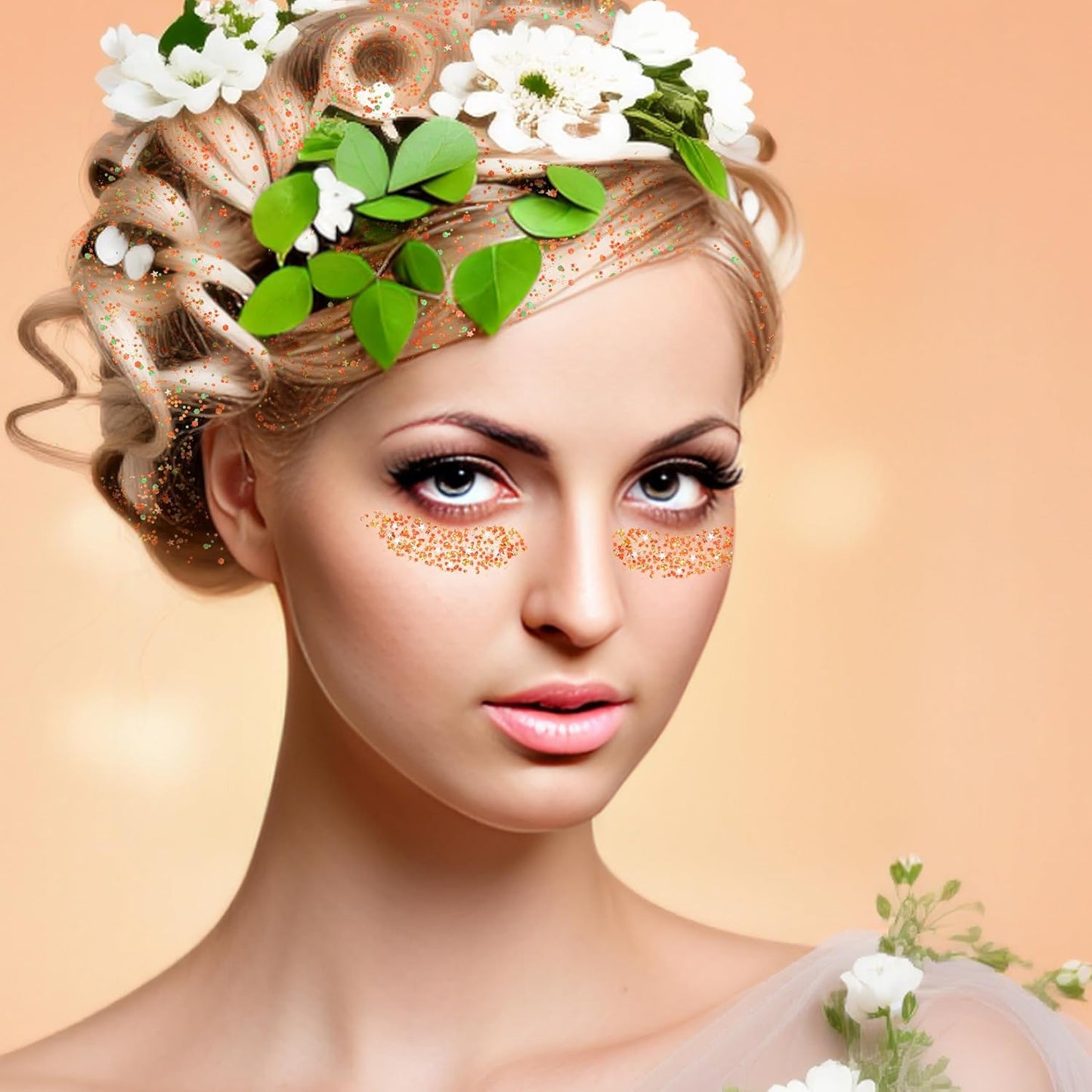 MEICOLY Orange Face Body Glitter Stick,Hair Glitter Stick for Kids and Women,Sparkle Chunky Glitter Makeup,Waterproof Face Glitter for Party Rave Festival