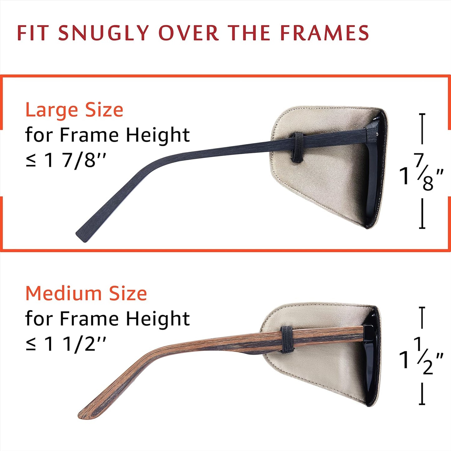 Astropic Large Silk Eye Patch for Adults Kids Glasses to Cover Either Eye (Large, Khaki)