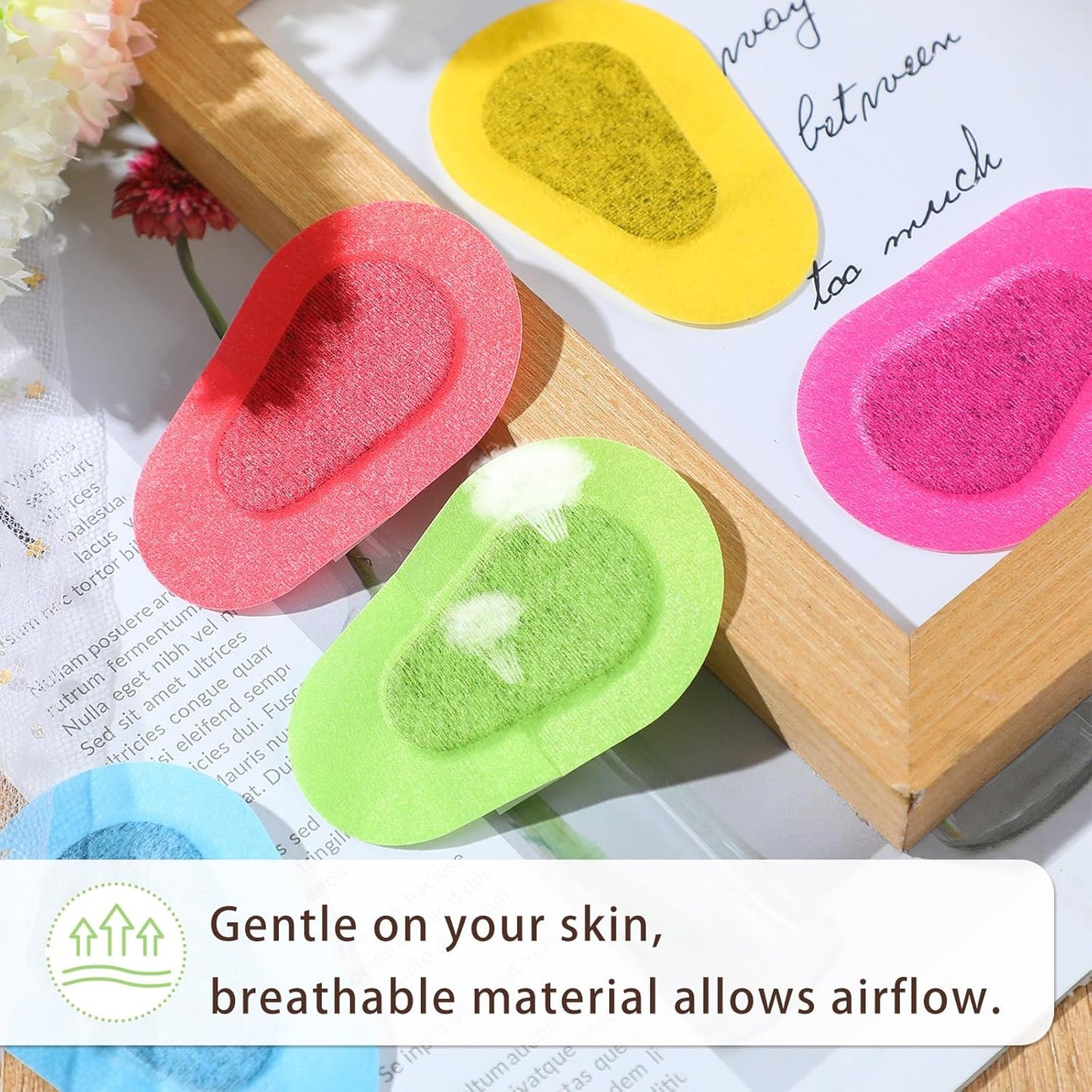 Panitay 40 Pcs Adhesive Eye Patches for Adults Disposable Breathable Medical Eye Patch for Amblyopia Lazy Latex Free Adhesive Bandages for Men(3.3 x 2.3 Inch,Colorful)