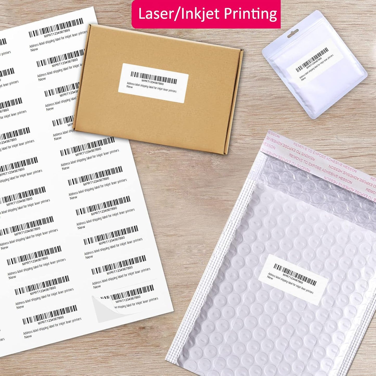 1" x 2-5/8" Shipping Address Labels 3000 Label Stickers Paper for Laser/Inkjet Printer 30 per Page Printable Mailing Labels - Matte, 100 Sheets (Pack of 2)