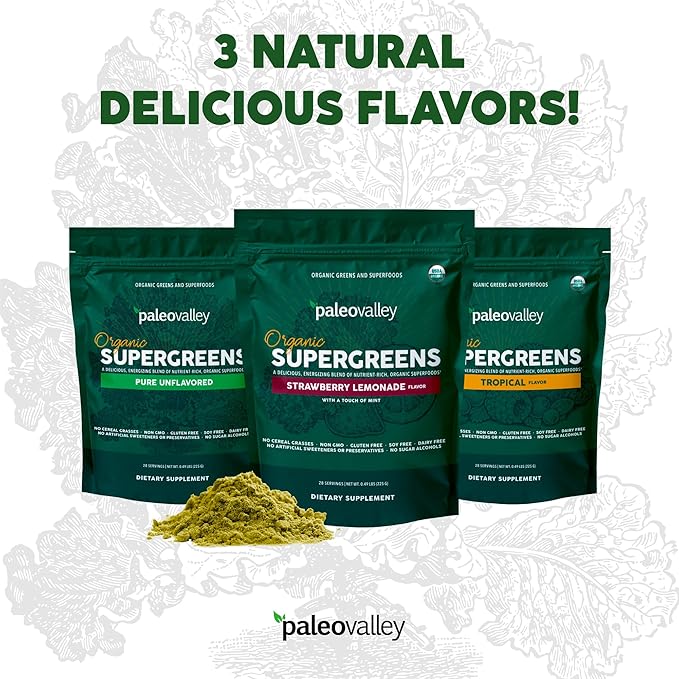 Paleovalley Organic Supergreens Powder 23 Superfoods 30 Servings