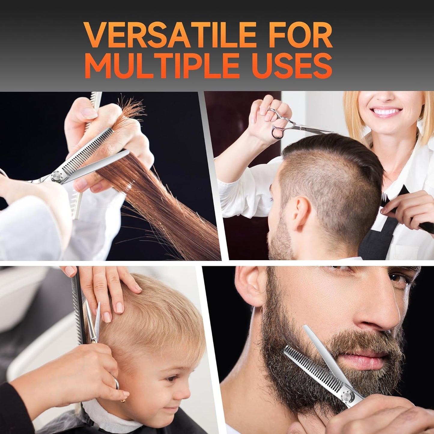 Fenice Peak Hair Thinning Scissors 6.0'' Barber Texturizing Shears 440C Thinner Hair Scissors with Engraving Handle for Salon and Home User