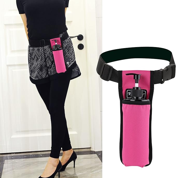Massage Oil Holster Bottle Bag - Lotion Holster for Massage Therapists (1kd9D-Rose Red)