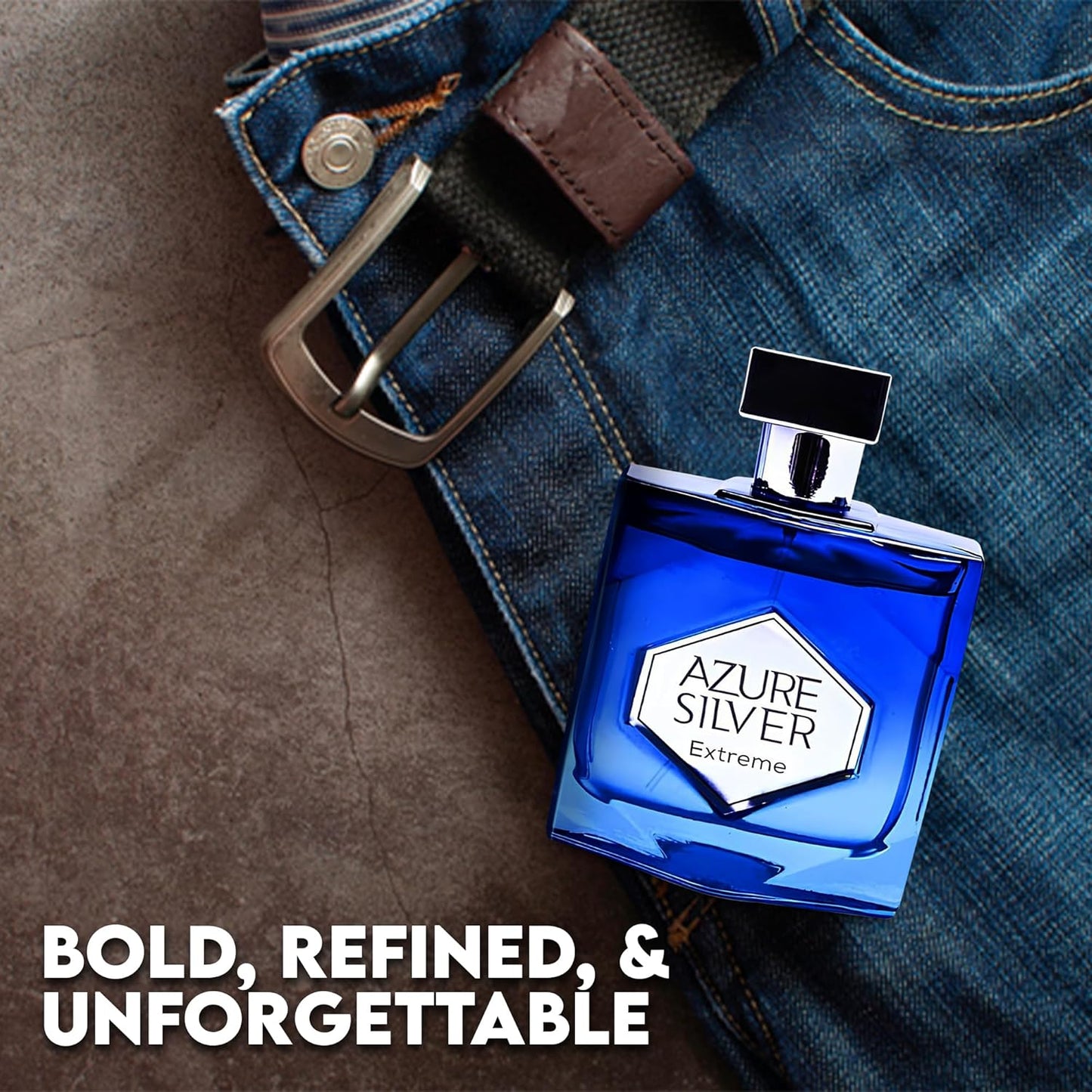 Azure Silver Extreme Sensual Woody Fragrance for Men | Long Lasting Cologne Aromatic Scent, Eau de Parfum Natural Spray - Great Holiday Gift, 3.4 Fl Oz/100 Ml