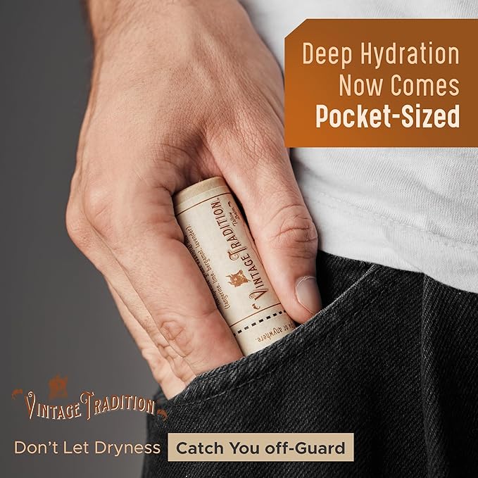 Vintage Tradition Moisturizing Beef Tallow Lip Balm – Tube Lip Moisturizer with Citrus & Lavender Essential Oil Blend Hydrates & Soothes Dry Lips – Grass-Fed Tallow Balm for Skin Care, 0.5 Fl. Oz.