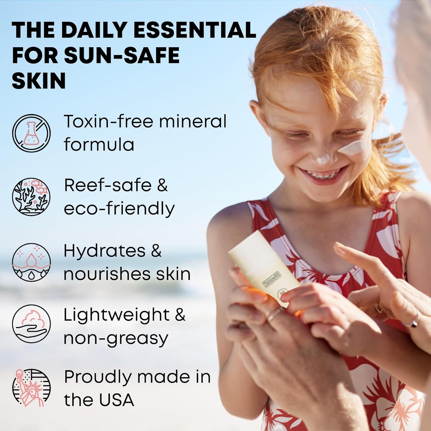 Tallow Sunscreen SPF 50 with Non Nano Zinc Oxide – Natural Mineral Sun Protection with Red Raspberry, Coconut Oil & Vit E – Reef Safe, Non Toxic & Moisturizing Sunblock for Face & Body – 3.4 oz