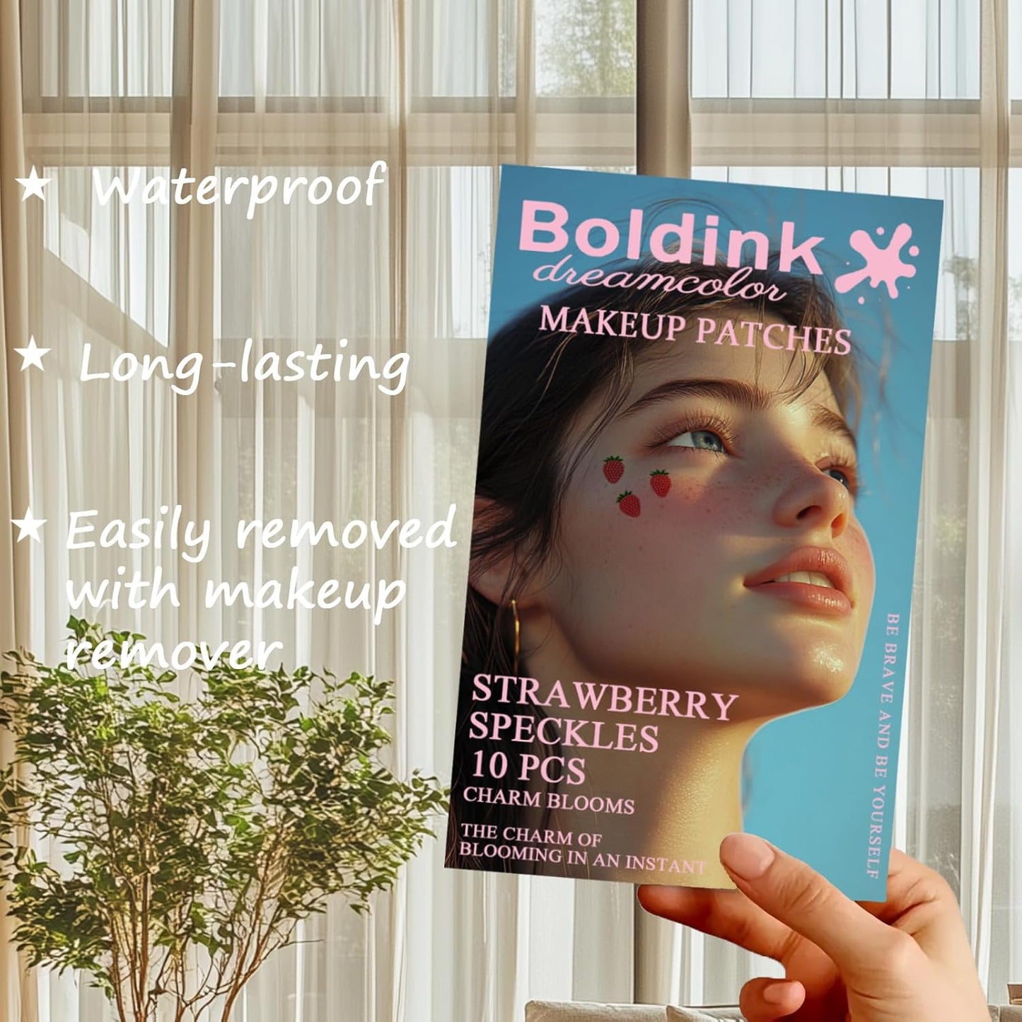 10pcs Face Makeup Patches,Strawberry Speckles, Beauty Face Makeup,Waterproof Strawberry Patches,Temporary Facial Strawberry Tattoo For Women.