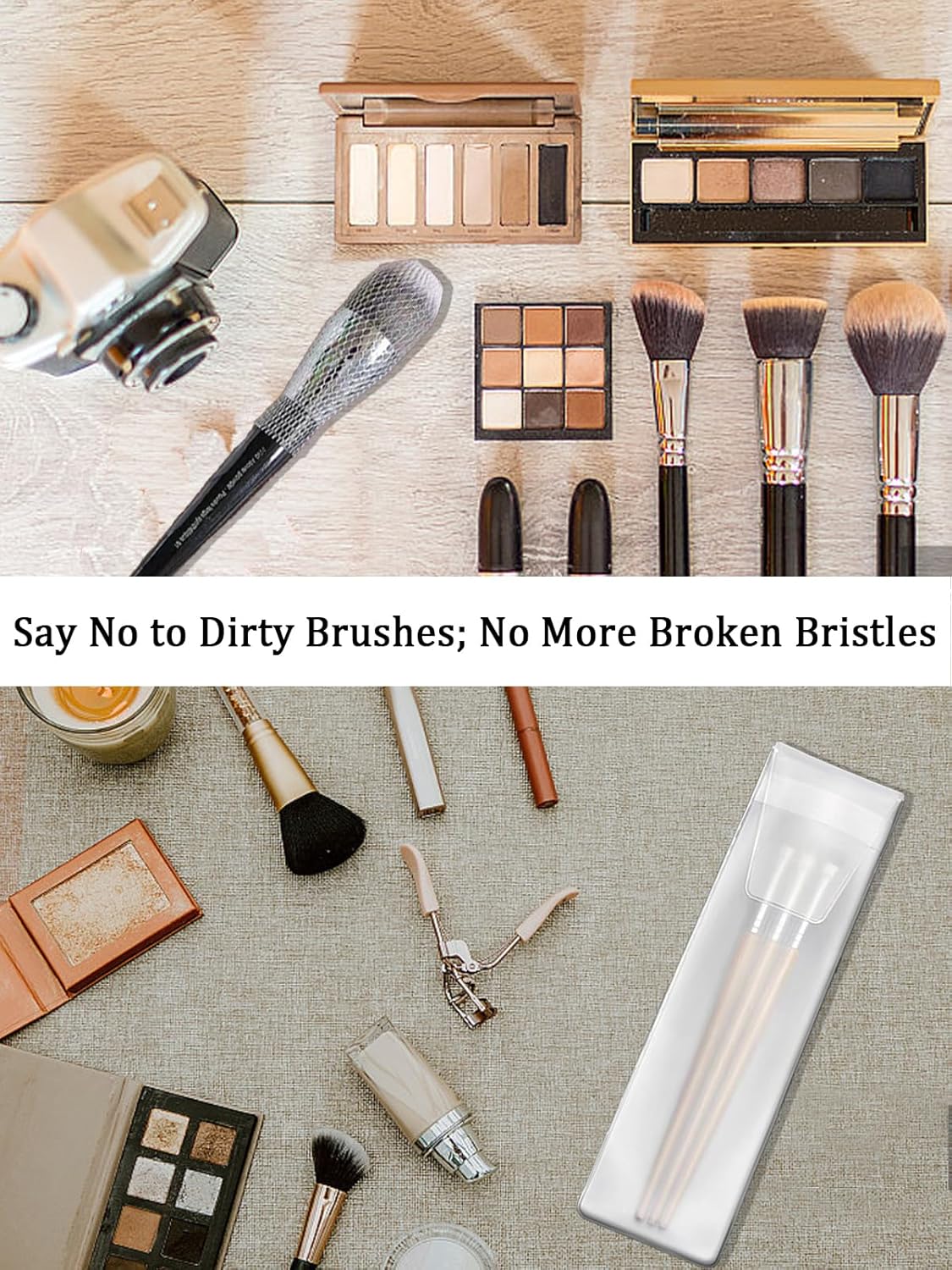 40 PCS Makeup Brush Covers for Travel Cosmetic Makeup Brushes Protector, Brush Cover for Women Portable Mesh Net for Professional & Daily Use (20 storage nets and 20 protective covers)