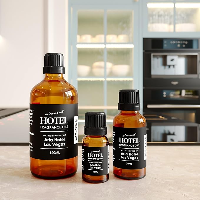 AirScent Hotel Diffuser Oil Inspired by Aria Hotel's Asian Garden Scent - Premium Fragrance Oil No. 1003 for Ultrasonic and Waterless Diffusers and Crafting - 120 mL, 4 fl oz Glass Bottle with Dropper