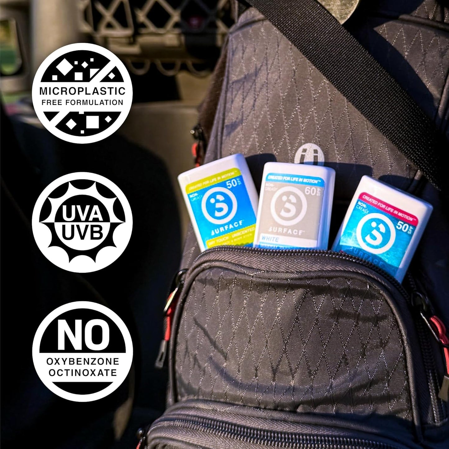 Surface Mineral Face Sunscreen Stick, Dry Touch SPF 50, Broad Spectrum UVA UVB Sun Protection for Kids and Adults, Travel Friendly, Water Resistant for 80 Minutes, Fragrance Free, 0.5oz