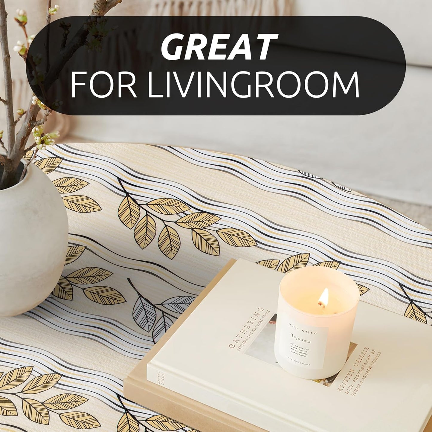 RAY STAR 12X120 Inch Shelf Liner for Kitchen Cabinets, Non-Adhesive Cabinet Liner Washable, PVC Drawer Liner for Dresser Non-Slip Bathroom (Beige Leaf)(1 Roll)