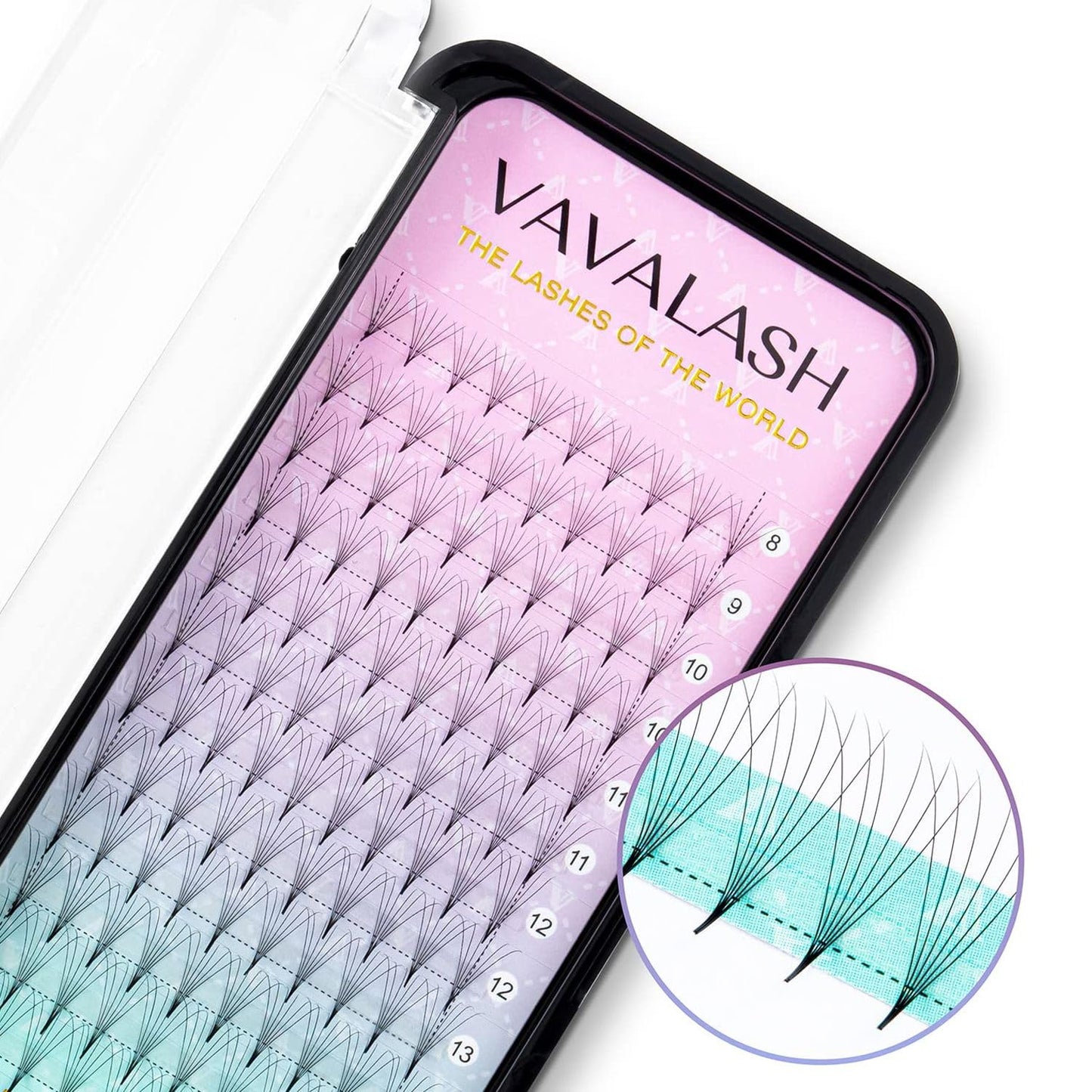 Eyelash Extensions 3D 4D 5D 6D 8D 9D 10D Thickness 0.07/0.1 C/D Curl Eyelashes Middle Stem & Long Stem Heat Bonded Premade Fans Russian Volume Lash Extensions Supplies (Middle Stem 6D-0.07-D-15mm)