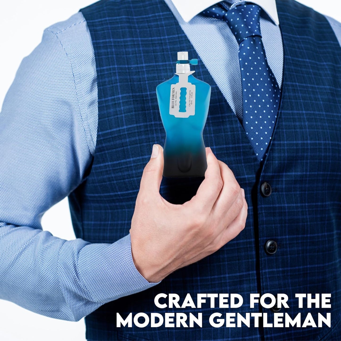 Blue For Men Ultra Sensual Woody Fragrance for Men | Long Lasting Cologne Aromatic Scent, Eau de Parfum Natural Spray - Great Holiday Gift, 3.4 Fl Oz/100 Ml