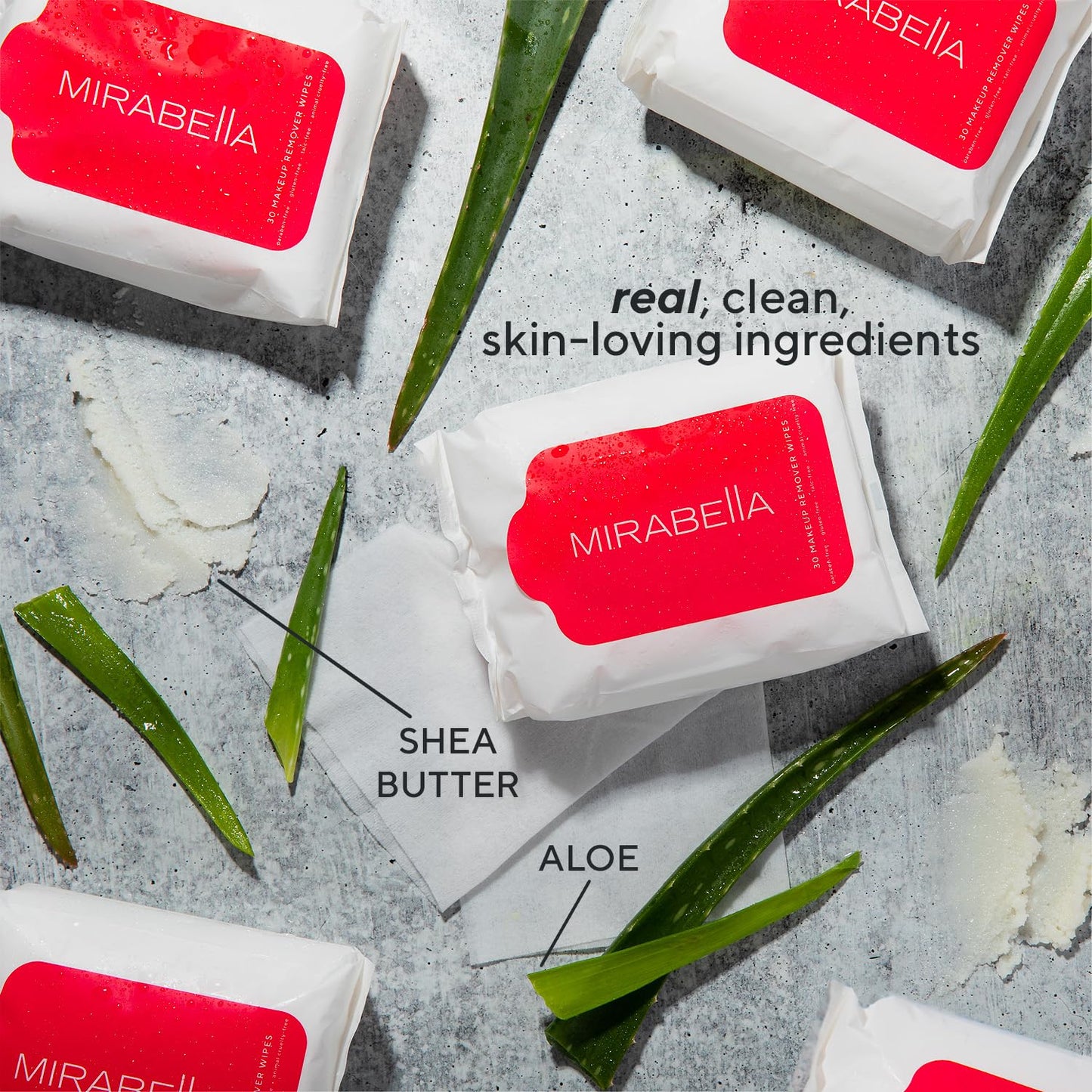 Mirabella Makeup Remover Wipes, Alcohol-Free Travel Face Wipes for Women - Facial Cleansing Wipes for Make Up & Dirt with Aloe Vera & Micellar Water for Clean, Refreshed Skin - Fragrance-Free