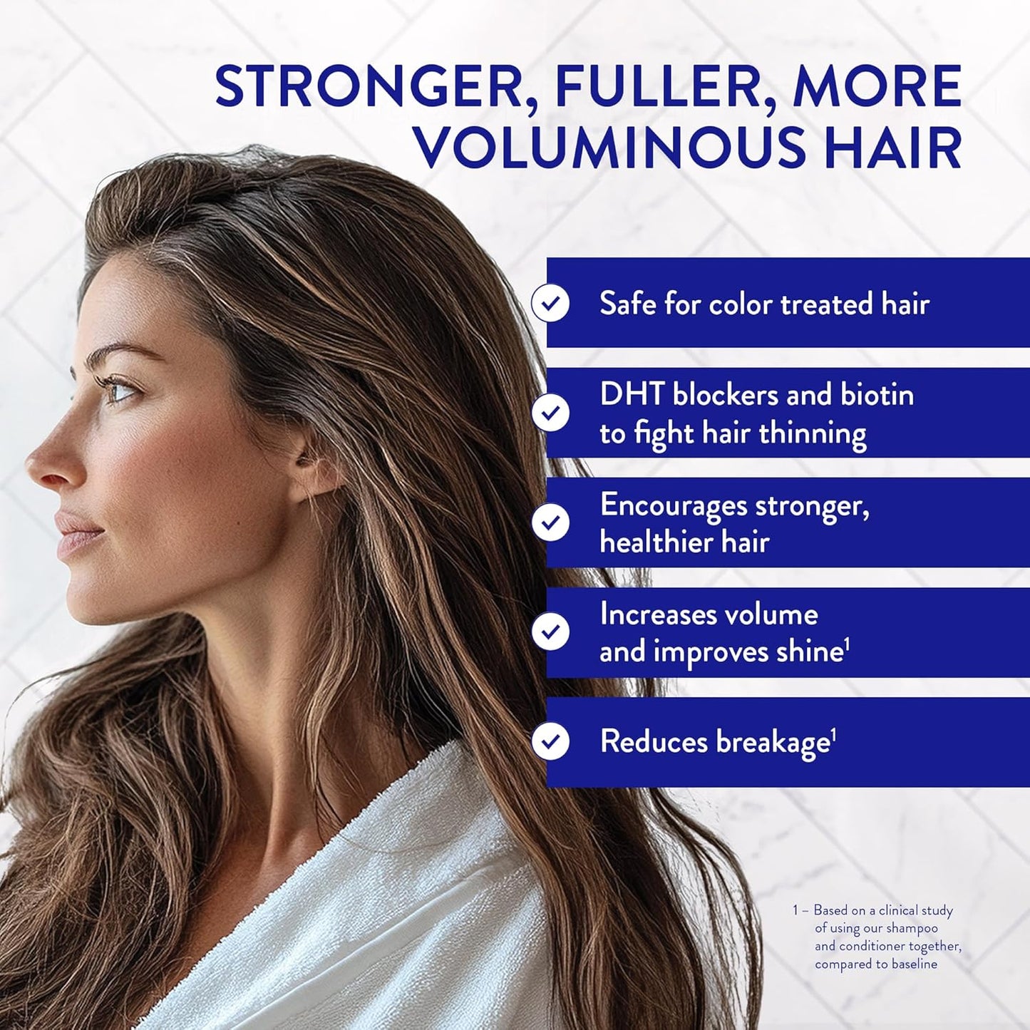 Routine Wellness Anti-Thinning Shampoo for Thinning Hair - Biotin DHT Blocker Women & Men - Color Safe Shampoo for Hair Loss & Healthy Growth (Sage & Bergamot)