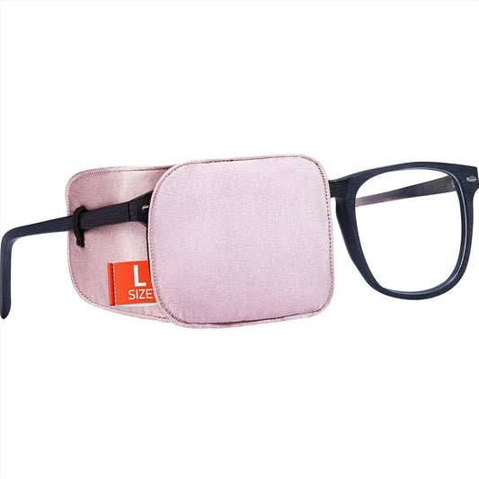 Astropic Large Silk Eye Patch for Adults Kids Big Glasses to Cover Either Eye (Large, Dusty Rose Pink)