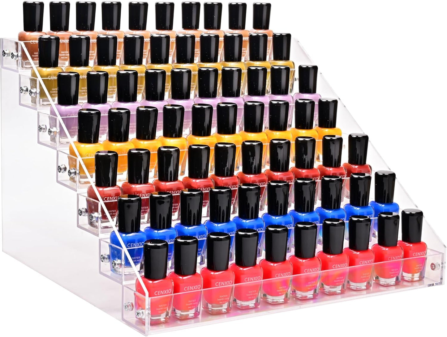 Kingtaily 7 Tiers Layers Organizer Rack Stand Holder Large Capacity Acrylic Clear for Nails Polish Essential Oil Lipstick and Sunglasses